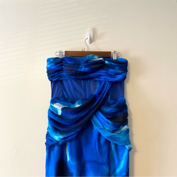 New ASOS DESIGN Strapless Bias Cut Satin Gown - Picture 4 of 13